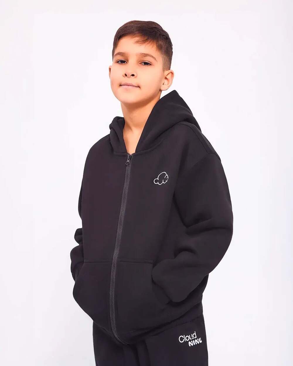 Cloud Nine Zip Up Hoodie Size S Black Sensory Fidget